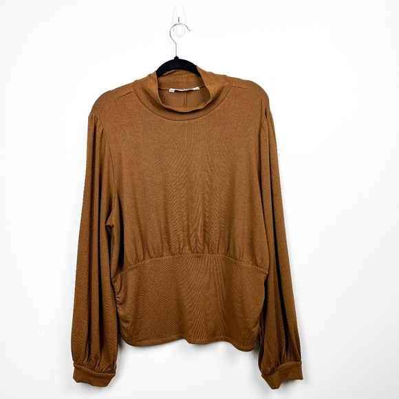 cleo Tops - Cleo Sparkly Brown Long Sleeve Ladies Top